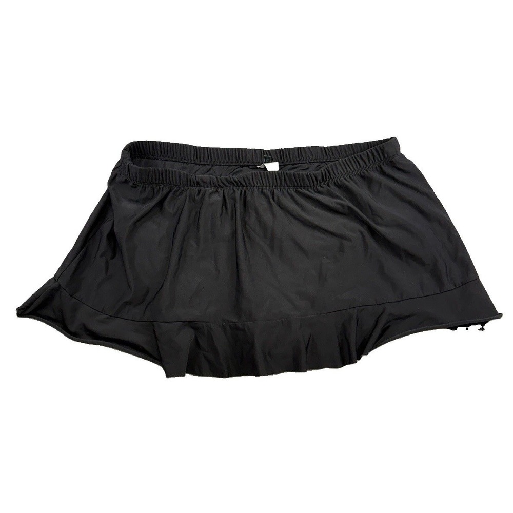 Aqua Green Plus Size Black Ruffle Swim‎ Skirt Size 24W/26W Summer Vacation